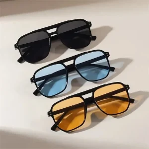 Vintage hommes femmes grandes lunettes de soleil hommes nuances carrées marque concepteur unisexe lunettes de soleil lentille noire mâle femme lunettes de soleil UV400