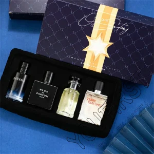 Marque de luxe Parfum hommes Cologne 100ml Parfums Homme coffret cadeau 4 pièces ensemble Parfums Masculinos naturel Floral fruité parfum Spray
