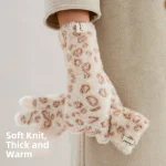 Gants d&rsquo;hiver chauds et épais pour femmes, longs doublés en peluche, doigts, mode pour les déplacements, respirants, antidérapants, polaire en Polyester