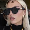 lunettes de soleil rondes steampunk vintage pour hommes et femmes, lunettes rétro modernes, lunettes uv400 mn, marque de luxe, 2025