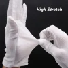 gants de travail en coton blanc pour mains sèches, film de manipulation, gants de spa, gants de cérémonie à haute élasticité, outil de nettoyage ménager, vente en gros