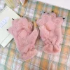 gants d'hiver en peluche pour femmes, patte de paume d'ours, animaux, patte de chat moelleuse, doigt complet, garde au chaud, jolis mitaines en fourrure douce