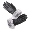 1 paire de gants chauds d'hiver pour femmes, en cuir pu noir, pour automne et hiver, gants d'alpinisme chauds, cadeaux de noël