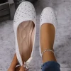 mocassins peu profonds en cristal brillant pour femmes, ballerines légères et antidérapantes, chaussures de marche de luxe à semelle souple pour femmes