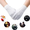 gants en coton blanc pour hommes, uniforme de smoking formel, garde d'honneur, défilé, costume de cérémonie, cosplay, pièce de monnaie, bijoux, gant de majordome