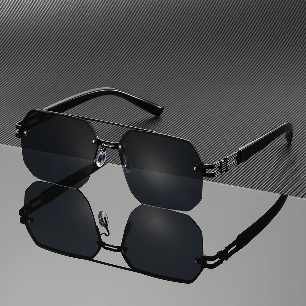 Lunettes de soleil unisexes élégantes à monture métallique, style minimaliste moderne, idéales pour les looks urbains et de rue, 1 pièce