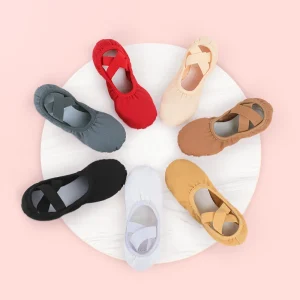 Chaussures de ballet en toile à semelle fendue pour femme, ballerines, pantoufles, ballerines, chaussures d’entraînement à enfiler, 1 pièce Chaussures de ballet en toile à semelle fendue pour femme, ballerines, pantoufles, ballerines, chaussures d’entraînement à enfiler, 1 pièce
