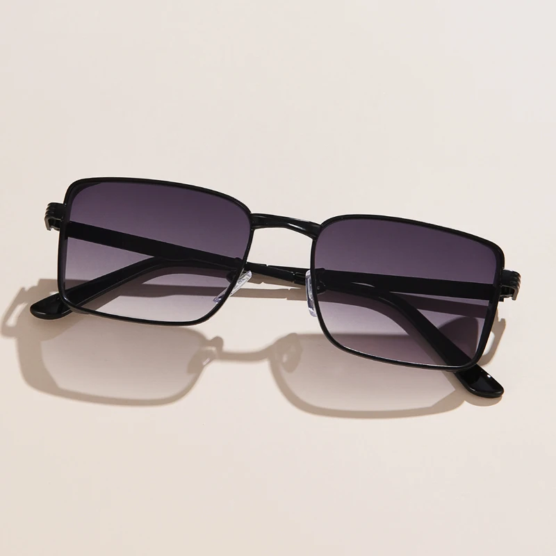 Lunettes de soleil Steampunk carrées en métal classique, marque de luxe de styliste pour hommes et femmes, rétro rectangulaire Punk, monture métallique, UV400