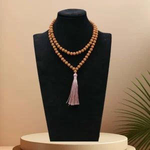 Chapelet Mala 108 fait à la main, 8mm, Original Rudraksha, perles nouées, collier Japamala, Bracelet de méditation, bijoux de bénédiction de Yoga