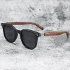 lunettes de soleil pour hommes et femmes, tendance, rétro, grain de bois, polarisées, protection uv, cyclisme, plein air, photographie de rue
