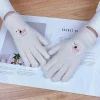 gants d'hiver pour écran tactile pour femmes, design mignon à cinq doigts, chaleur et cyclisme, gants thermiques à la mode pour les déplacements quotidiens