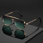 Hommes nouvelles lunettes de soleil de conduite Vintage Steampunk lunettes de soleil carrées cadre en métal avec charnières à ressort femmes oculaire UV400 lunettes