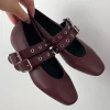 chaussures femme peu profondes dames ballerines chaussures bout rond luxe mode boucle sangle femmes chaussures plates mary janes chaussures