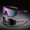 lunettes de cyclisme surdimensionnées pour hommes, vélo, coupe vent, revêtement coloré, lunettes de soleil pour sports de plein air, moto