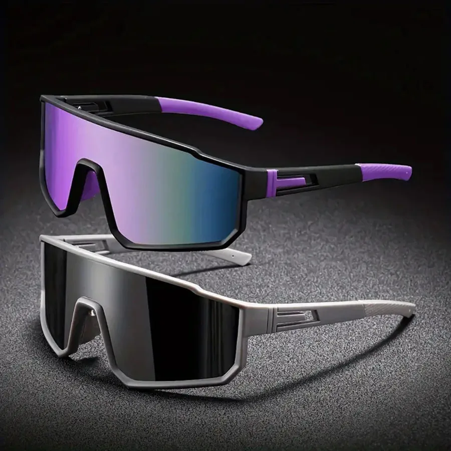 lunettes de cyclisme surdimensionnées pour hommes, vélo, coupe vent, revêtement coloré, lunettes de soleil pour sports de plein air, moto