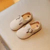 chaussures plates pour enfants, chaussures en coton pour filles de 1 à 10 ans, en cuir marron, nouvelle collection