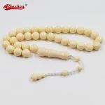 Tasbih – perles de prière en résine imitation ivoire, bracelet musulman misbaha, accessoires de mode arabe à portée de main, cadeau islamique Eid
