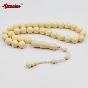 Tasbih – perles de prière en résine imitation ivoire, bracelet musulman misbaha, accessoires de mode arabe à portée de main, cadeau islamique Eid