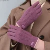 gants en molleton pour femmes, mode automne hiver, chaud, élastique, écran tactile, coupe vent, cyclisme, affaires, gants en velours