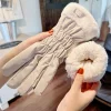 gants chauds d'hiver pour femmes, mignons pour écran tactile, imperméables et résistants au froid, en peluche épaisse, en coton, nouvelle collection 2025