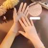 gants antidérapants à cinq doigts pour écran tactile en coton, couleur unie, mitaines d'extérieur pour femmes, gants de conduite, gants de protection solaire d'été