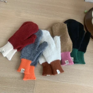 Gants élastiques en peluche doux pour femmes, mitaines complètes, garder au chaud, filles, hiver, mode