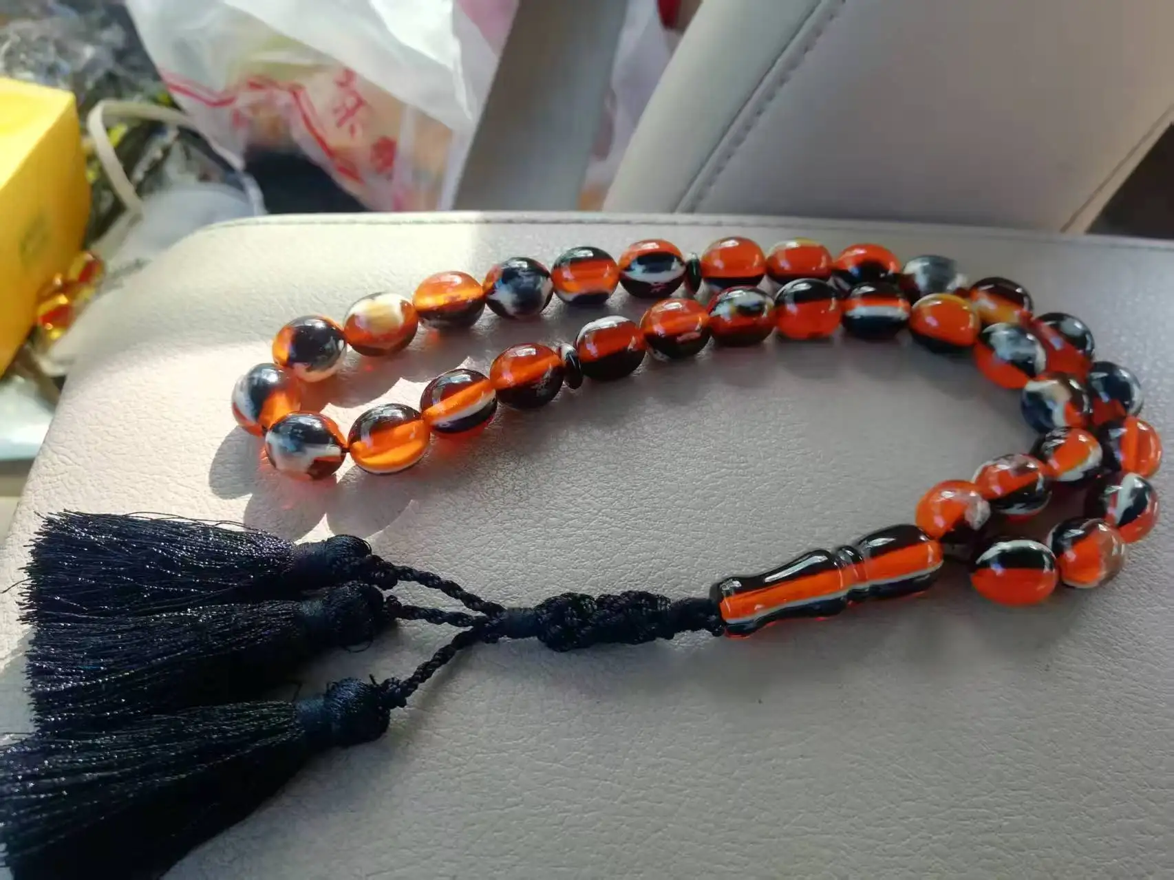 Chapelet de perles de prière ambre islamique, voiture musulmane Tasbih, domicile, bureau – Image 6