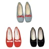chaussures plates de ballet coréennes à bout rond, bouche peu profonde, style français, chaussures plates à nœud papillon, souples et antidérapantes pour femmes et filles