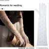 gants de mariée longs en perles, élégants, pour fête de mariage, en tulle, accessoires de mariage