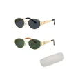 lunettes de soleil de marque en métal de luxe pour hommes et femmes unisexe lunettes de soleil de mode de créateur ovales lunettes élégantes nuances protection uv400