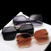 lunettes de soleil surdimensionnées de luxe pour femmes, marque vintage, uv400, grandes montures carrées, lunettes rétro pour hommes et femmes