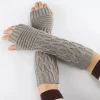 gants longs tricotés pour femmes gants d'hiver brodés chauds gants sans doigts pour femmes fille guantes invierno mujer luvas