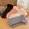 gants chauffants pour femmes, pour randonnée, course à pied, vélo, polaire, à cinq doigts, coupe vent, cadeaux de fête, hiver
