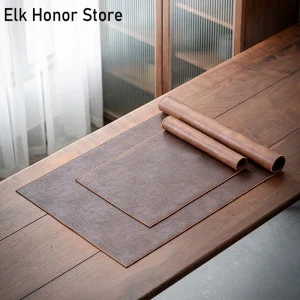 Tapis de Table en cuir de luxe, décoration de cuisine à domicile, imperméable, Zen Tea, thermo-isolant, pour la maison, bol, tasse, cérémonie du thé