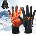 Gants d&rsquo;hiver imperméables pour écran tactile thermique, coupe-vent, chauds, pour temps froid, course à pied, équitation, sport, randonnée, Ski