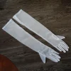 gants de robe de mariée longs et simples en tulle doux pour femmes, élégants, blancs, pour soirée de mariée, événements, accessoires de fête de bal de mariage