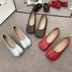 Chaussures plates Tabi Ninja pour femmes, ballerines confortables en cuir, mocassins souples Parker fendus, mocassins Trotter japonais pour dames, 2024