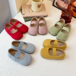 Ballerines pour filles couleur bonbon daim bande élastique enfants princesse chaussures printemps peu profond loisirs à la mode enfants Mary Janes 23-34