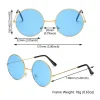 lunettes de soleil rondes en forme d'hélicoptère pour femmes et hommes, protection uv, lunettes de fête, cercle en métal, mode rétro, chimpunk chang