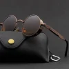 lunettes de soleil steampunk classiques pour hommes et femmes, lunettes rétro rondes à monture métallique