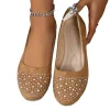 mocassins peu profonds en cristal brillant pour femmes, ballerines légères et antidérapantes, chaussures de marche de luxe à semelle souple pour femmes