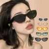 Lunettes de soleil œil de chat pour femmes, nouvel arrivage, ovales, vintage, elliptiques, carrées, pour dames