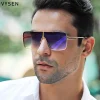 lunettes de soleil carrées surdimensionnées pour hommes, grande monture, design de marque de luxe, monture métallique, nuances rétro, 2025