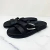 2025 noir femme pantoufles plates été mode boucle sangle nouveau décontracté en plein air plate forme chaussures de plage bout ouvert femme diapositives