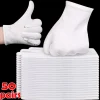 gants de travail en coton blanc pour mains sèches, film de manipulation, gants de spa, gants de cérémonie à haute élasticité, outil de nettoyage ménager, vente en gros