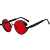 lunettes de soleil steampunk gothiques classiques pour hommes et femmes, lunettes de soleil vintage, monture ronde en métal, créateur de marque, haute qualité, uv400