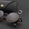 lunettes de soleil steampunk pour hommes et femmes, vintage, tendance, monture ronde en métal, polarisées, accessoires de conduite en plein air, nouvelle collection