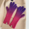 gants d'hiver pour femmes, nouveaux gants dégradés pour écran tactile, tricot extensible, mitaines chaudes pour bras, extérieur, antidérapants, doigts exposés