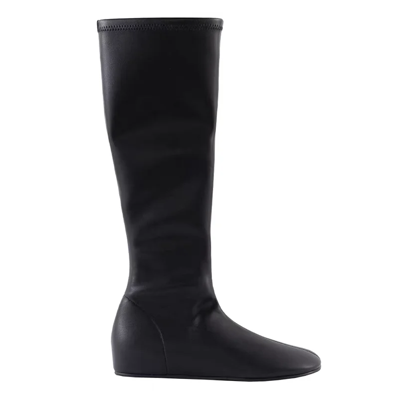 chaussures plates femmes bottes hautes mode genou chaussures en cuir hiver chelsea bottes 2025 nouvelle tendance de marche gothique gladiateur mujer botas