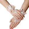 gants évidés en dentelle de style élégant pour femmes, gants courts pour patients, accessoires de fête de mariage, noir, rouge, blanc